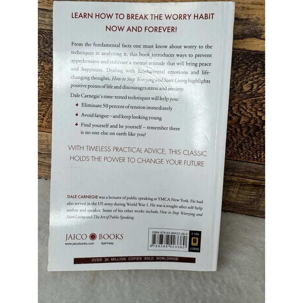 How to Stop Worrying and Start Living -‎ paperback Dale Carnegie